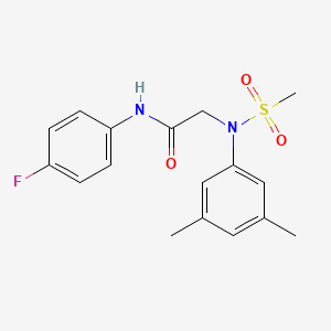 molecular formula C17H19FN2O3S B6052989 N~2~-(3,5-dimethylphenyl)-N~1~-(4-fluorophenyl)-N~2~-(methylsulfonyl)glycinamide 