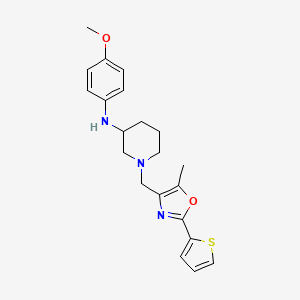 molecular formula C21H25N3O2S B6053000 N-(4-methoxyphenyl)-1-{[5-methyl-2-(2-thienyl)-1,3-oxazol-4-yl]methyl}-3-piperidinamine 