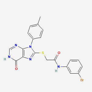 molecular formula C20H16BrN5O2S B6053008 N-(3-bromophenyl)-2-{[9-(4-methylphenyl)-6-oxo-6,9-dihydro-1H-purin-8-yl]thio}acetamide 
