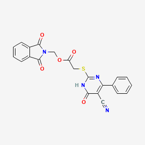 molecular formula C22H14N4O5S B6053020 (1,3-dioxo-1,3-dihydro-2H-isoindol-2-yl)methyl [(5-cyano-6-oxo-4-phenyl-1,6-dihydro-2-pyrimidinyl)thio]acetate 