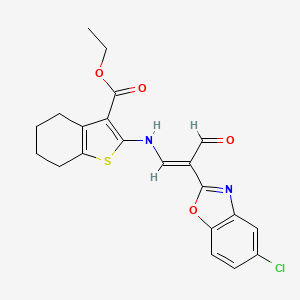 ethyl 2-[[(Z)-2-(5-chloro-1,3-benzoxazol-2-yl)-3-oxoprop-1-enyl]amino]-4,5,6,7-tetrahydro-1-benzothiophene-3-carboxylate