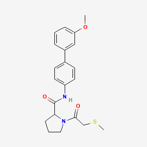 molecular formula C21H24N2O3S B6053046 N-(3'-methoxy-4-biphenylyl)-1-[(methylthio)acetyl]prolinamide 