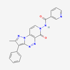 N-(2-methyl-6-oxo-3-phenylpyrazolo[5,1-c]pyrido[4,3-e][1,2,4]triazin-7(6H)-yl)nicotinamide