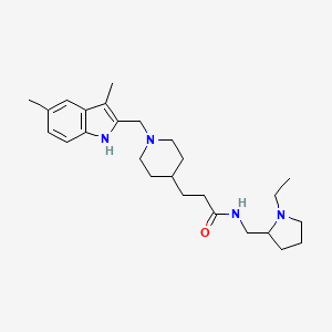 3-{1-[(3,5-dimethyl-1H-indol-2-yl)methyl]-4-piperidinyl}-N-[(1-ethyl-2-pyrrolidinyl)methyl]propanamide