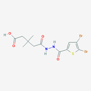 5-{2-[(4,5-dibromo-2-thienyl)carbonyl]hydrazino}-3,3-dimethyl-5-oxopentanoic acid