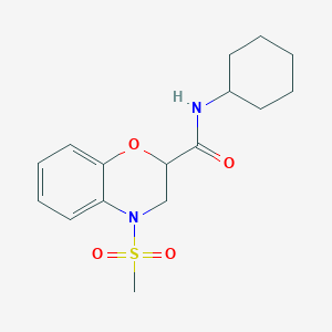 molecular formula C16H22N2O4S B6053108 N-cyclohexyl-4-(methylsulfonyl)-3,4-dihydro-2H-1,4-benzoxazine-2-carboxamide 
