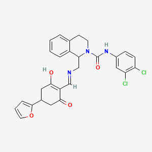 N-(3,4-dichlorophenyl)-1-[({[4-(2-furyl)-2,6-dioxocyclohexylidene]methyl}amino)methyl]-3,4-dihydroisoquinoline-2(1H)-carboxamide