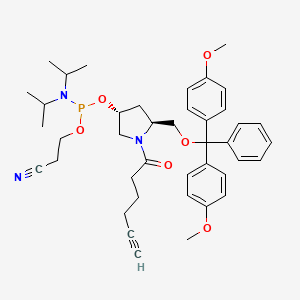 molecular formula C41H52N3O6P B605313 3-[[(3R,5S)-5-[[双(4-甲氧基苯基)-苯甲氧基]甲基]-1-己-5-炔酰吡咯烷-3-基]氧基-[二(丙-2-基)氨基]膦酰]氧基丙腈 CAS No. 1357289-02-1