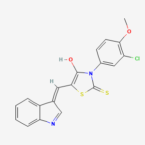 molecular formula C19H13ClN2O2S2 B6053158 3-(3-chloro-4-methoxyphenyl)-5-(1H-indol-3-ylmethylene)-2-thioxo-1,3-thiazolidin-4-one 