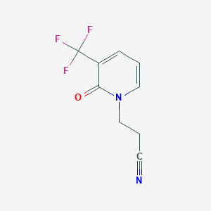 molecular formula C9H7F3N2O B060532 3-(2-Oxo-3-(trifluoromethyl)pyridin-1(2H)-yl)propanenitrile CAS No. 175277-60-8