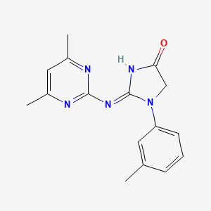 molecular formula C16H17N5O B6053204 2-[(4,6-dimethyl-2-pyrimidinyl)amino]-1-(3-methylphenyl)-1,5-dihydro-4H-imidazol-4-one CAS No. 6224-71-1