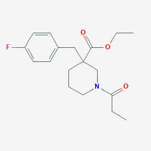 ethyl 3-(4-fluorobenzyl)-1-propionyl-3-piperidinecarboxylate