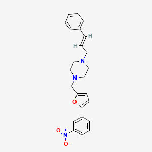 1-{[5-(3-nitrophenyl)-2-furyl]methyl}-4-(3-phenyl-2-propen-1-yl)piperazine