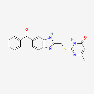 molecular formula C20H16N4O2S B6053228 2-{[(5-benzoyl-1H-benzimidazol-2-yl)methyl]thio}-6-methyl-4(3H)-pyrimidinone 