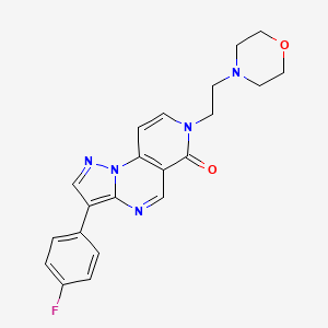 molecular formula C21H20FN5O2 B6053244 3-(4-fluorophenyl)-7-[2-(4-morpholinyl)ethyl]pyrazolo[1,5-a]pyrido[3,4-e]pyrimidin-6(7H)-one 