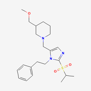 1-{[2-(isopropylsulfonyl)-1-(2-phenylethyl)-1H-imidazol-5-yl]methyl}-3-(methoxymethyl)piperidine