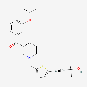 (1-{[5-(3-hydroxy-3-methyl-1-butyn-1-yl)-2-thienyl]methyl}-3-piperidinyl)(3-isopropoxyphenyl)methanone