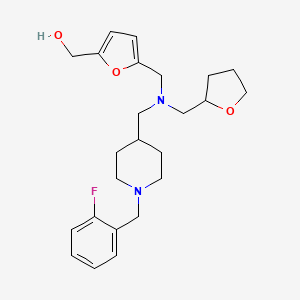 molecular formula C24H33FN2O3 B6053350 (5-{[{[1-(2-fluorobenzyl)-4-piperidinyl]methyl}(tetrahydro-2-furanylmethyl)amino]methyl}-2-furyl)methanol 