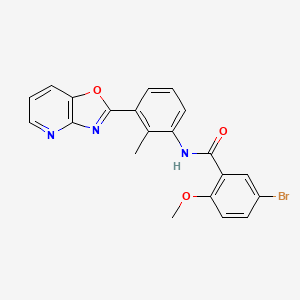 molecular formula C21H16BrN3O3 B6053363 5-bromo-2-methoxy-N-(2-methyl-3-[1,3]oxazolo[4,5-b]pyridin-2-ylphenyl)benzamide 