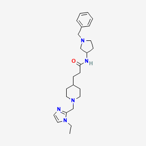 N-(1-benzyl-3-pyrrolidinyl)-3-{1-[(1-ethyl-1H-imidazol-2-yl)methyl]-4-piperidinyl}propanamide