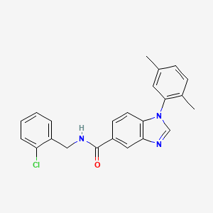 molecular formula C23H20ClN3O B605339 N-(2-氯苄基)-1-(2,5-二甲苯基)苯并咪唑-5-甲酰胺 CAS No. 1504588-00-4