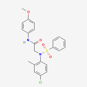 molecular formula C22H21ClN2O4S B6053392 N~2~-(4-chloro-2-methylphenyl)-N~1~-(4-methoxyphenyl)-N~2~-(phenylsulfonyl)glycinamide 