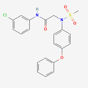 molecular formula C21H19ClN2O4S B6053403 N~1~-(3-chlorophenyl)-N~2~-(methylsulfonyl)-N~2~-(4-phenoxyphenyl)glycinamide 