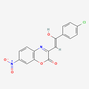 molecular formula C16H9ClN2O5 B6053412 3-[2-(4-chlorophenyl)-2-oxoethylidene]-7-nitro-3,4-dihydro-2H-1,4-benzoxazin-2-one 