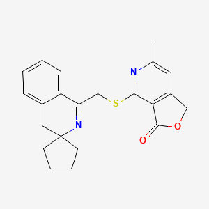 molecular formula C22H22N2O2S B6053432 6-methyl-4-[(4'H-spiro[cyclopentane-1,3'-isoquinolin]-1'-ylmethyl)thio]furo[3,4-c]pyridin-3(1H)-one 