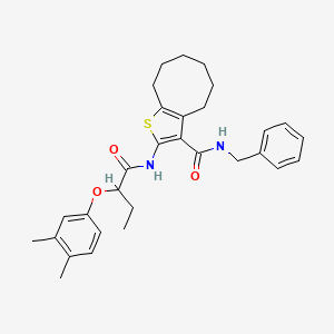 molecular formula C30H36N2O3S B6053479 N-benzyl-2-{[2-(3,4-dimethylphenoxy)butanoyl]amino}-4,5,6,7,8,9-hexahydrocycloocta[b]thiophene-3-carboxamide 