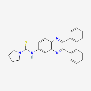 molecular formula C25H22N4S B6053488 N-(2,3-diphenyl-6-quinoxalinyl)-1-pyrrolidinecarbothioamide 