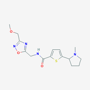 molecular formula C15H20N4O3S B6053493 N-{[3-(methoxymethyl)-1,2,4-oxadiazol-5-yl]methyl}-5-(1-methyl-2-pyrrolidinyl)-2-thiophenecarboxamide 