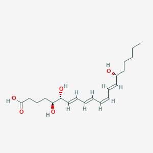 molecular formula C20H32O5 B060535 (5S,6R,7E,9E,11Z,13E,15R)-5,6,15-trihydroxyicosa-7,9,11,13-tetraenoic acid CAS No. 171030-11-8