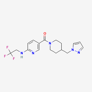 5-{[4-(1H-pyrazol-1-ylmethyl)-1-piperidinyl]carbonyl}-N-(2,2,2-trifluoroethyl)-2-pyridinamine