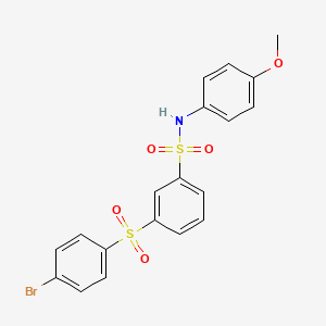 molecular formula C19H16BrNO5S2 B6053600 3-[(4-bromophenyl)sulfonyl]-N-(4-methoxyphenyl)benzenesulfonamide 