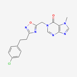 molecular formula C17H15ClN6O2 B605362 1-((3-(4-chlorophenethyl)-1,2,4-oxadiazol-5-yl)methyl)-7-methyl-1H-purin-6(7H)-one CAS No. 1883711-97-4
