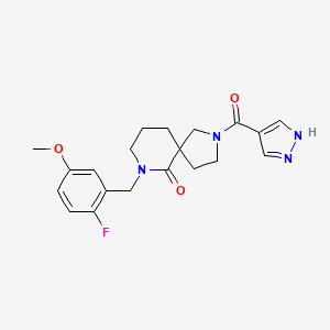 7-(2-fluoro-5-methoxybenzyl)-2-(1H-pyrazol-4-ylcarbonyl)-2,7-diazaspiro[4.5]decan-6-one