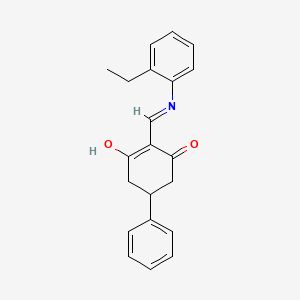 molecular formula C21H21NO2 B6053645 2-{[(2-ethylphenyl)amino]methylene}-5-phenyl-1,3-cyclohexanedione 