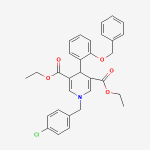 molecular formula C31H30ClNO5 B6053649 diethyl 4-[2-(benzyloxy)phenyl]-1-(4-chlorobenzyl)-1,4-dihydro-3,5-pyridinedicarboxylate 