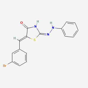 molecular formula C16H12BrN3OS B6053658 5-(3-bromobenzylidene)-1,3-thiazolidine-2,4-dione 2-(phenylhydrazone) 