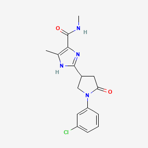 2-[1-(3-chlorophenyl)-5-oxo-3-pyrrolidinyl]-N,5-dimethyl-1H-imidazole-4-carboxamide