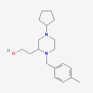 2-[4-cyclopentyl-1-(4-methylbenzyl)-2-piperazinyl]ethanol