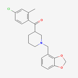 molecular formula C21H22ClNO3 B6053693 [1-(1,3-benzodioxol-4-ylmethyl)-3-piperidinyl](4-chloro-2-methylphenyl)methanone 