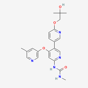 molecular formula C22H25N5O4 B605374 1-(6'-(2-羟基-2-甲基丙氧基)-4-((5-甲基吡啶-3-基)氧基)-[3,3'-联吡啶]-6-基)-3-甲基脲 CAS No. 1442684-77-6