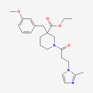 molecular formula C23H31N3O4 B6053762 ethyl 3-(3-methoxybenzyl)-1-[3-(2-methyl-1H-imidazol-1-yl)propanoyl]-3-piperidinecarboxylate 