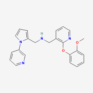 molecular formula C23H22N4O2 B6053769 1-[2-(2-methoxyphenoxy)-3-pyridinyl]-N-{[1-(3-pyridinyl)-1H-pyrrol-2-yl]methyl}methanamine 