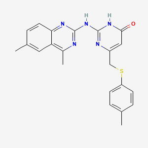 2-[(4,6-dimethyl-2-quinazolinyl)amino]-6-{[(4-methylphenyl)thio]methyl}-4(1H)-pyrimidinone