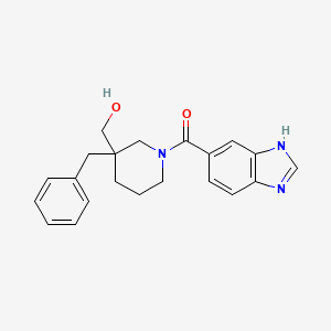 molecular formula C21H23N3O2 B6053797 [1-(1H-benzimidazol-5-ylcarbonyl)-3-benzyl-3-piperidinyl]methanol 