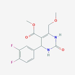 molecular formula C14H14F2N2O4 B060538 4-(3,4-Difluoro-phenyl)-6-methoxymethyl-2-oxo-1,2,3,4-tetrahydro-pyrimidine-5-carboxylic acid methyl ester CAS No. 192574-28-0