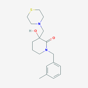 3-hydroxy-1-(3-methylbenzyl)-3-(4-thiomorpholinylmethyl)-2-piperidinone